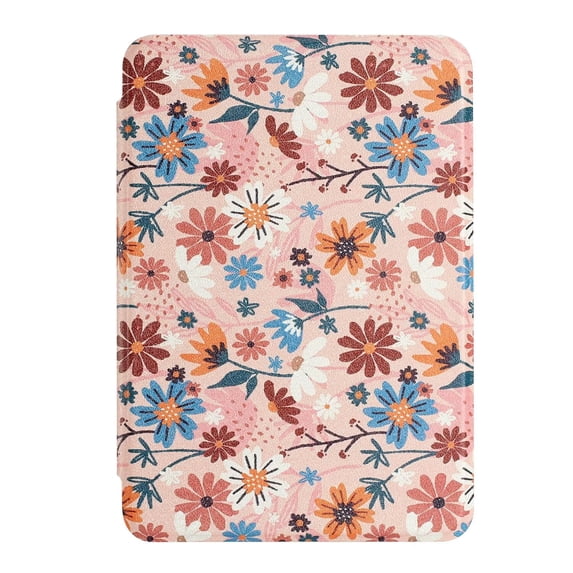 Case for 7" Kindle Paperwhite 12th & Kindle Colorsoft Signature Edition 2024 2025, PU Leather Cover with Hand Strap & Auto Sleep/Wake for 7 inch Paperwhite E-Reader & Colorsoft, Matisse Daisy