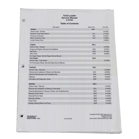 Case 721D 721DXT Tier 2 Wheel Loader Workshop Repair Service Manual - Part Number # 6-47283