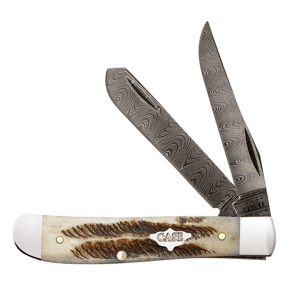 Case 77466 Vintage Bone Mini Trapper (V6207 DAM) Damascus Blades
