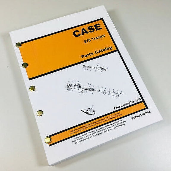 Case 870 Tractor Parts Manual Assembly Catalog Exploded Views Numbers