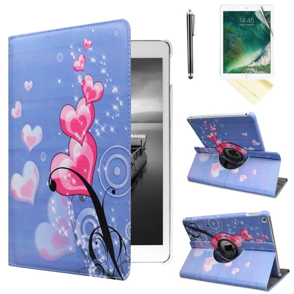 Case 9.7 inch for iPad 6th Generation 2018/5th Gen 2017/iPad Air 2 /iPad Air 1, 360 Rotating Stand with Wake Up/Sleep Function Case Cover
