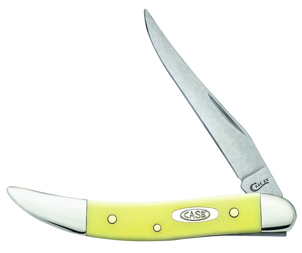 Case 91 Yellow Small Texas Toothpick Clip EDC Folding Knife