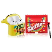 KARVNAR Case for AirPod Pro, Kids Candy+Rainbow Candy Air Pods Pro Cover, Cute Fashion Cartoon Fun Funny Designer Food, Kawaii 3D Unique Cool Silicone Cases for AirPods Pro Girls Kids Women (2 Packs)