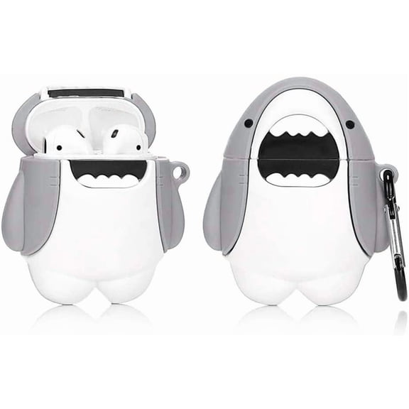 Case for AirPods 2nd/1st Generation Earbuds 2019/2016, 3D Cute Cartoon Animation Character Skin Design Protective Shockproof Silicone Covers with Keychain for AirPods 1 and for AirPods 2