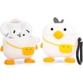 thumbnail image 1 of Case for AirPods 4 Wireless Earbuds (2024) with Carabiner, Silicone Charging Protective Cover with Cartoon Skin Design for AirPods 4th Generation Headphones, 1 of 4