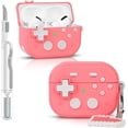 thumbnail image 1 of Case for AirPods Pro 1/2/3rd/4 Generation | Silicone Cover | Full Protection | 3D Gamepad Skin Design | with Cleaning Kit and Heart Carabiner | Multicolor for Boy Girl, 1 of 7