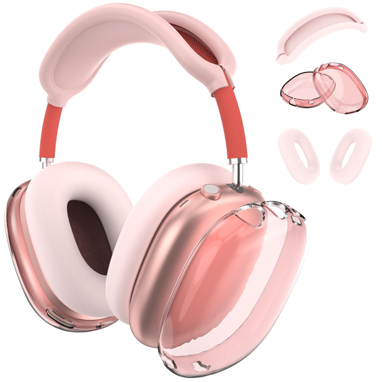 Case for Airpod Max, 3 in 1 AirPods Max Case Cover, Silicone Clear Soft TPU Ear Cups Cover/ Ear Pad Case Cover/ Headband Cover, Accessories Silicone Case for Airpod Max, 3 in 1 AirPods Max Case Cover, Silicone Clear Soft TPU Ear Cups Cover/ Ear Pad Case Cover/ Headband Cover, Accessories Silicone