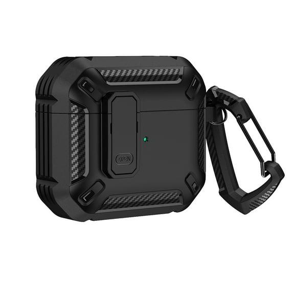 Case for Airpods Pro Case Cover with Lock Protective Cover Compatible for Airpods Pro 1st 2nd generation for Air Pods 3 2 1 Case (Black,For Airpods 1 or 2)