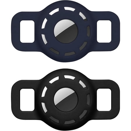 Case for Airtag 2021,(2 Pack) Airtag Dog Collar Holder,Airtag Cat Collar Case with Anti-Lost Design for Cat Dog Collars Small Pet Puppy Loop & Backpack Bag Straps-Black& Navy