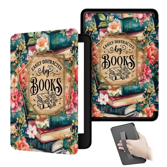 Case for All-New 6" Kindle (11th Generation, 2022/2024 Release), Lightweight PU Leather e-Reader Cover with Auto Wake/Sleep, Hand Strap Feature, Book Lovers Gifts
