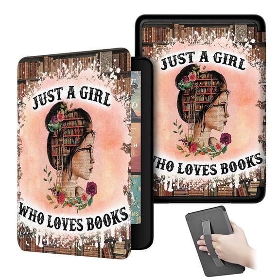 Case for All-New 6" Kindle (11th Generation, 2022/2024 Release), Lightweight PU Leather e-Reader Cover with Auto Wake/Sleep, Hand Strap Feature, Book Lovers Gifts