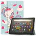 thumbnail image 1 of Case for All-New Fire HD 8 & HD 8 Plus Tablet (10th Generation, 2020 Release), Slim Lightweight Faux Leather Smart Trifold Stand Cover with Auto Wake/Sleep, Cute Unicorn, 1 of 8