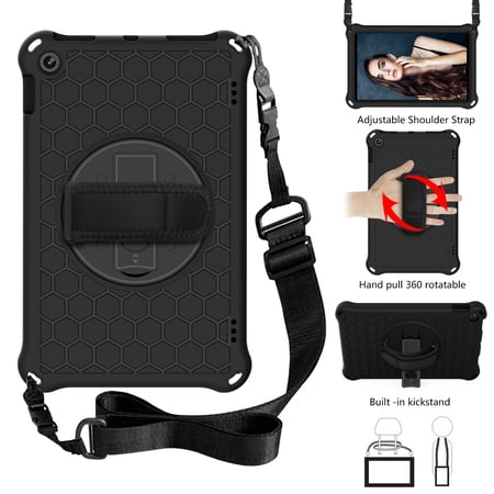 Case for All-New Kindle Fire HD 10 (9th/7th/5th Generation, 2019/2017/2015 Release) 10.1" Tablet, Slim Kids-Friendly Lightweight EVA Rubber Convertible Handle Stand Shockproof Protective Cover