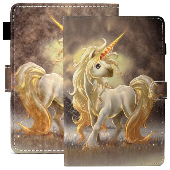 Case for All-New Kindle Paperwhite 6.8" Display (11th generation-2021 Release) E-reader - Cute Cartoon Flip Cover with Card Holders, Slim Lightweight PU Leather/Silicone Composite Case (Unicorn)