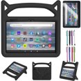 thumbnail image 1 of Case for Amazon Fire 7 Inch Tablet (12th Generation, 2022 Released) - Epicgadget Protective Lightweight Shockproof Kickstand Handle Kids Cover Case + 1 Screen Protector and 1 Stylus (Black), 1 of 5