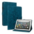 thumbnail image 1 of Case for Amazon Fire HD 8 8th/7th/6th Generation 2018/2017/2016, Flower Pattern PU Leather Multi-Angle Viewing Stand Shockproof Flip Case with Card Slot, Magnetic Clasp, Pencil Slot, Darkblue, 1 of 7