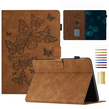 Case for Amazon Kindle 11th Generation 2022/Amazon Kindle 6 Inch 2024, Embossed PU Leather Folio Stand Cover Drop Protective with Auto Wake/Sleep & Card Slots & Pen Holder - Brown