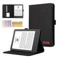 thumbnail image 1 of Case for Amazon Kindle 11th Generation (2022 Release), for Amazon Kindle 6 Inch 2024, Fabric PU Leather Folio Cover Soft TPU Inner Multiple Viewing Angles Stand with Card Slot - Black, 1 of 7