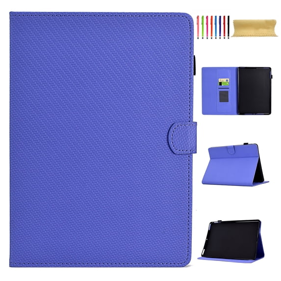 Case for Amazon Kindle 11th Generation (2022 Release), Carbon Fiber Texture PU Leather Multi-Angle Viewing Stand Shockproof Flip Case with Card Slots Magnetic Clasp, Purple