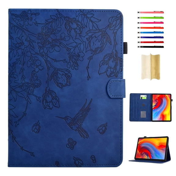 Case for Amazon Kindle Fire 7 12th Gen 2022, Classic PU Leather Folio Kickstand Magnetic Closure Slim Fit Cover for Amazon Kindle Fire 7 12th Gen 2022 with Auto Wake/Sleep Function Embossing -Darkblue