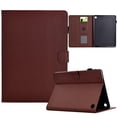 thumbnail image 1 of Case for Amazon Kindle Fire 7 12th Gen 2022, Fiber Texture PU Leather Folio Stand Cover Flip Tablet Case with Credit Card Slot & Auto Wake/Sleep & Magnetic Clasp for Fire 7 12th Gen 2022, Brown, 1 of 6