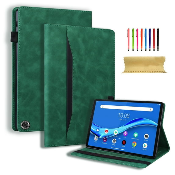 Case for Amazon Kindle Fire 7 12th Gen 2022, Premium PU Leather Business Folio Stand Cover with Outside Pocket / Inner Card Slots Shockproof Case for Amazon Kindle Fire 7 12th Gen 2022 - Green