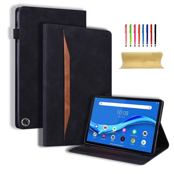 Case for Amazon Kindle Fire 7 12th Gen 2022, Premium PU Leather Business Folio Stand Cover with Outside Pocket / Inner Card Slots Shockproof Case for Amazon Kindle Fire 7 12th Gen 2022 - Black