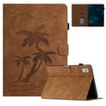 thumbnail image 1 of Case for Amazon Kindle Fire HD 7 5th 7th 9th Generation (2015 2017 2019 Release),PU Leather Embossed Coconut Tree Slim Case with Pencil Holder Card Slot Protective Smart Cover,Brown, 1 of 6