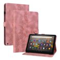 thumbnail image 1 of Case for Amazon Kindle Fire HD8 / HD8 Plus 2020/2022, Flower Pattern PU Leather Multi-Angle Viewing Stand Shockproof Flip Case with Card Slot, Magnetic Clasp, Pencil Slot, Pink, 1 of 7