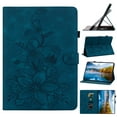 thumbnail image 1 of Case for Amazon Kindle Paperwhite (11th Generation) 2021, Flower Pattern PU Leather Multi-Angle Viewing Stand Shockproof Flip Case with Card Slot, Magnetic Clasp, Pencil Slot, Darkblue, 1 of 7