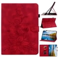 thumbnail image 1 of Case for Amazon Kindle Paperwhite (11th Generation) 2021, Flower Pattern PU Leather Multi-Angle Viewing Stand Shockproof Flip Case with Card Slot, Magnetic Clasp, Pencil Slot, Red, 1 of 7