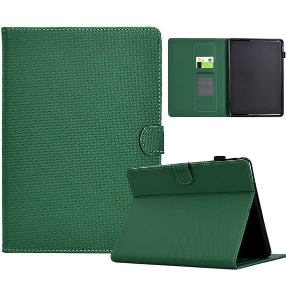 Case for Amazon Kindle Paperwhite 7th Gen 2015/10th Gen 2018, Carbon Fiber Pattern Premium PU Leather Wallet Stand Protective Auto Sleep Wake Cover with Pen Slot for Paperwhite 3/4, Dark Green