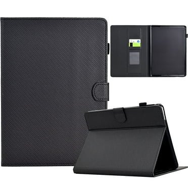 Case for Amazon Kindle Paperwhite 7th Gen 2015/10th Gen 2018, Carbon Fiber Pattern Premium PU Leather Wallet Stand Protective Auto Sleep Wake Cover with Pen Slot for Paperwhite 3/4, Black
