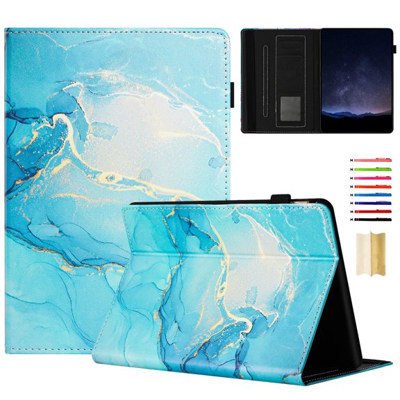 Case for Amazon Kindle Paperwhite 7th Gen 2015/10th Gen 2018 Marble Pattern, PU Leather Kickstand Magnetic Wallet Folio Flip Auto Sleep / Wake Case with Card Slots & Elastic Band & Pencil Holder, D