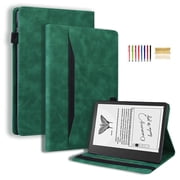 Case for Amazon Kindle Scribe 10.2 inch 2022, Premium PU Leather Business Folio Stand Cover with Outside Pocket / Inner Card Slots Shockproof Case for Amazon Kindle Scribe 10.2 inch 2022 - Green