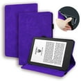 thumbnail image 1 of Case for Amazon New Kindle 11th Gen 6" 2024/2022, Multi-Angle Viewing Folio Stand Smart Shell Embossed Pattern PU Leather Cover with Auto Sleep/Wake Pencil Holder Card Slot Case, Purple, 1 of 12