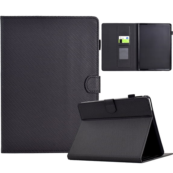 Case for Amazon New Kindle Generation 6" 2024/Kindle 11th Gen 2022, Fiber Texture PU Leather Folio Stand Cover Flip Tablet Case with Credit Card Slot & Auto Wake/Sleep & Magnetic Clasp, Black