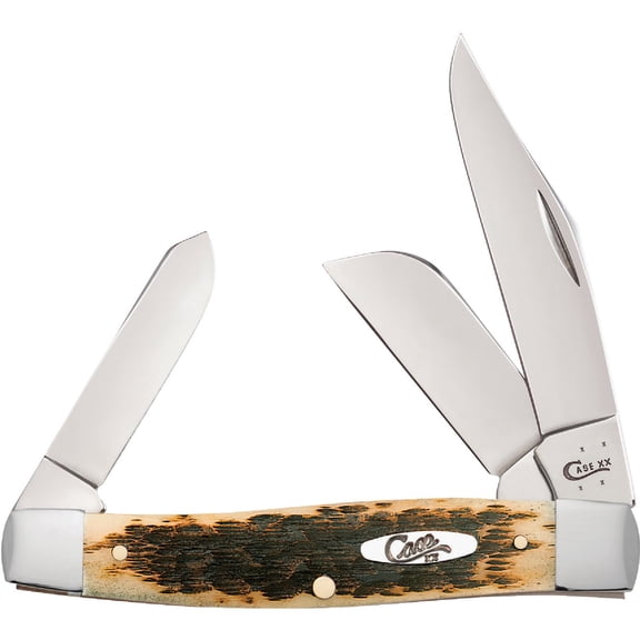 Case Amber Bone Peach Seed Jig Large Stockman 6375 Cv 4.500000in. x .750000in. x 1.750000in.