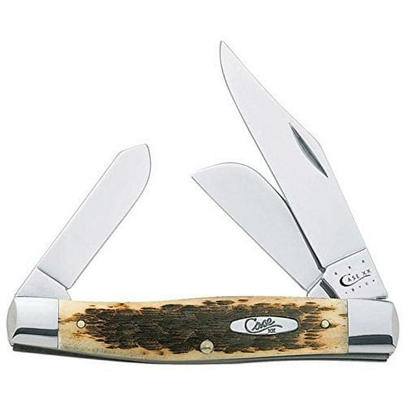 Case Amber Bone Peach Seed Jig Large Stockman 6375 Cv 4.500000in. x .750000in. x 1.750000in.