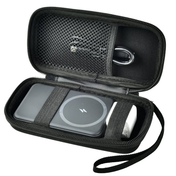 Case for Anker Magnetic Battery 10,000mAh Foldable Wireless Portable Charger, 633/622/621/321 5,000mAh Power Bank (MagGo) Holder, Storage for Baseus 6000mAh Cell Phone Power Delivery -Case Only-Black