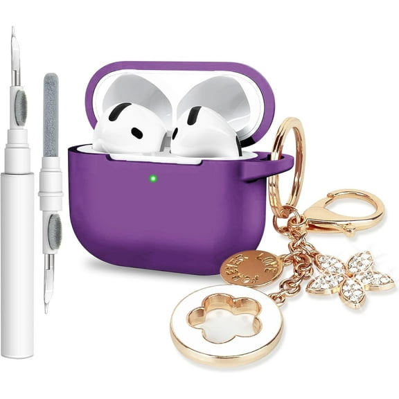 Case for Apple Airpods 4 -  Airpods 4 Cases 2025 Cover Women Anti-Drop Silicone iPods 4 Earbuds Wireless Accessorie Charging Cases Girl Bling Keychain for Airpod iPods 4th Generation