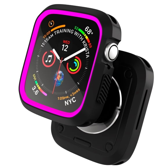 Case for Apple Watch Series 3 2 1 38mm Shockproof Protective Heavy Duty Bumper Cover Case - Impact Resistant - Shock Absorbent iWatch Case for Women, Men, Kids, Black, Pink