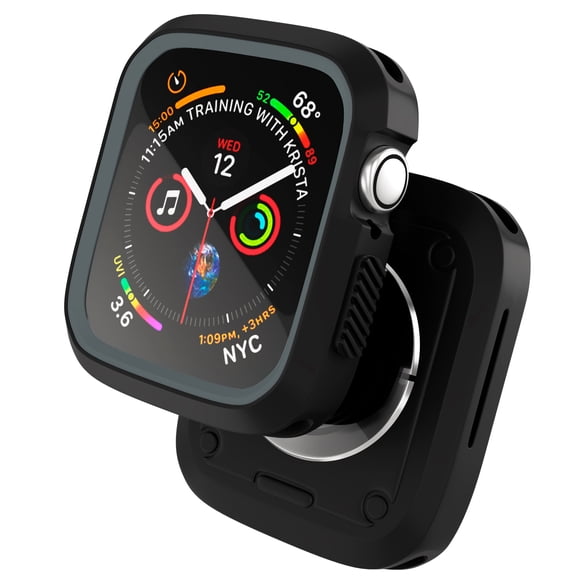 Case for Apple Watch Series 3 2 1 38mm Shockproof Protective Heavy Duty Bumper Cover Case - Impact Resistant - Shock Absorbent iWatch Case for Women, Men, Kids, Black, Grey