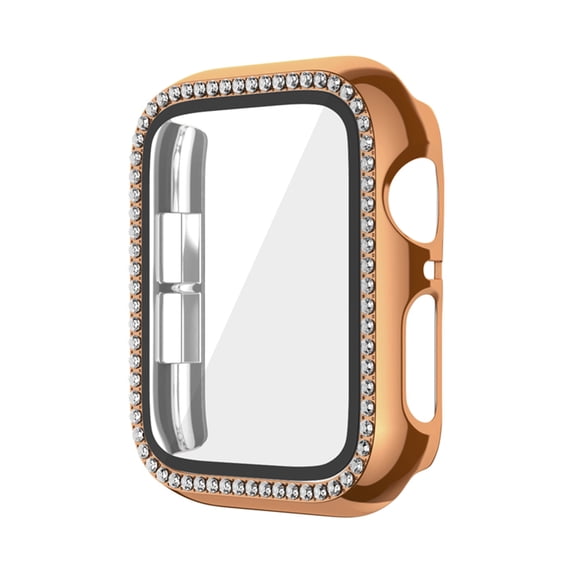 Case for Apple Watch Series 3/2/1 42mm With Tempered Glass Screen Protector, Bling Crystal Diamond Rhinestone Ultra-Thin Bumper Full Cover Protective Case for iWatch 42mm Accessories,Rosegold