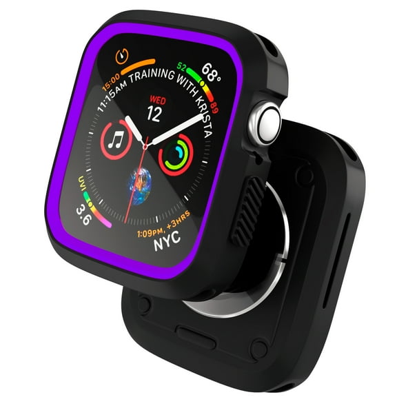 Case for Apple Watch Series 3 Series 2 42mm Shockproof Protective Heavy Duty Bumper Cover Case - Impact Resistant - Shock Absorbent iWatch Case for Women, Men, Kids, Black, Purple
