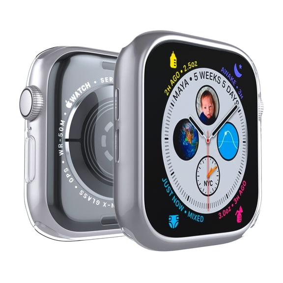 Case for Apple Watch Series 6 Series SE Series 5 Series 4 Series 3 Series 2 with Built in TPU Screen Protector - All Around Protective Case HD Clear Ultra-Thin Cover