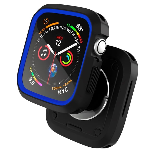 Case for Apple Watch Series 7 41mm Shockproof Protective Heavy Duty Bumper Cover Case - Impact Resistant - Shock Absorbent iWatch Case for Women, Men, Kids, Black, Blue