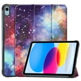 thumbnail image 1 of Case for Apple iPad 10th Generation 10.9 Inch Case 2022, PU Leather Thin Slim Lightweight Trifold Shell Corner Protection Smart Folio Cover with Auto Sleep/Wake and Support Pencil Holder, Galaxy, 1 of 10