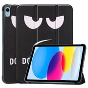 Case for Apple iPad 10th Generation 10.9 Inch Case 2022, PU Leather Thin Slim Lightweight Trifold Shell Corner Protection Smart Folio Cover with Auto Sleep/Wake and Support Pencil Holder, Eyes