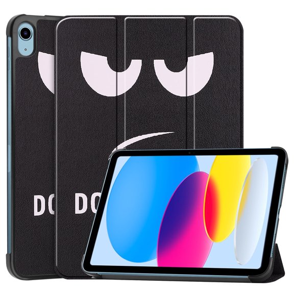 Case for Apple iPad 10th Generation 10.9 Inch Case 2022, PU Leather Thin Slim Lightweight Trifold Shell Corner Protection Smart Folio Cover with Auto Sleep/Wake and Support Pencil Holder, Eyes